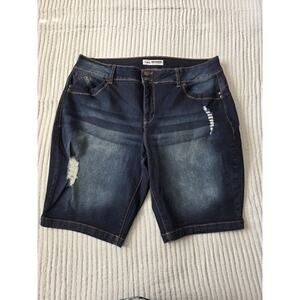 Royalty for Me Wanna Betta Butt Dark Blue‎ Denim Shorts Women Size 18W